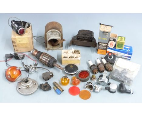 Collection of various largely 1920s/1930s vintage motorcycle electrical items to include Lucas MHA1 magneto body, Lucas volta