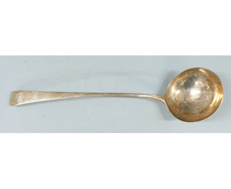 Georgian hallmarked silver soup ladle, London 1783 maker&nbsp;George Smith (III), length 34cm weight 183g&nbsp;