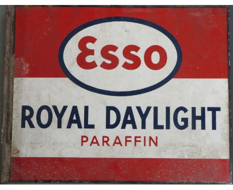 Esso Royal Daylight paraffin vintage double sided enamel sign, 46 x 56cm