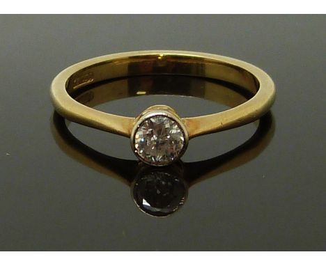 An 18ct gold ring set with a diamond of approximately 0.25ct, size M, 2.29g&nbsp;