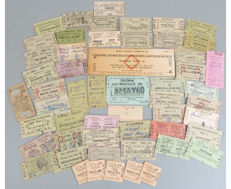 Various circa 1950s and 1960s train and other tickets to include British Railways, Great Western, Cheltenham &amp; District L