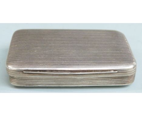 Georgian hallmarked silver snuff box with ribbed decoration, marks indistinct but likely Birmingham 1806, maker's mark possib