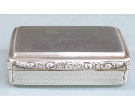 William IV hallmarked silver snuff box with engine turned decoration and gilt interior, Birmingham 1831 maker&nbsp;Edward Smi