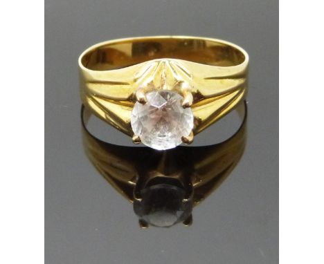 A yellow metal ring set with paste, size Q/R, 3.00g&nbsp;