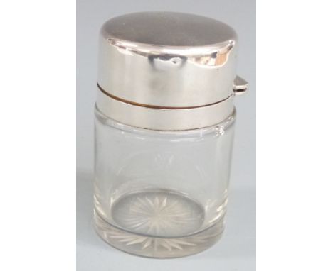 Edward VII hallmarked silver topped scent / salts bottle, Birmingham 1904 maker&nbsp;William Hutton &amp; Sons Ltd, height 9.
