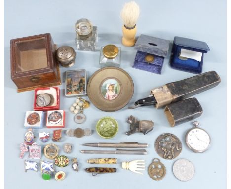 Collectables to include Junghans white metal cased pocket watch marked 0,900, hallmarked silver propelling pencil, hallmarked