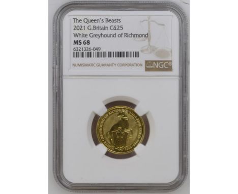 UNITED KINGDOM. Elizabeth II, 1952-2022. Gold 25 pounds, 2021. Royal Mint. The ninth in a series of ten coins known as the Qu