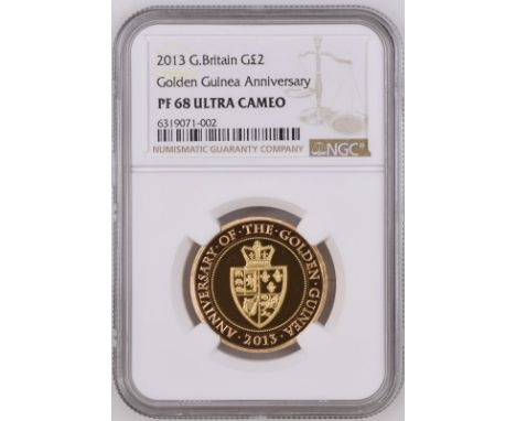 UNITED KINGDOM. Elizabeth II, 1952-2022. Gold 2 pounds, 2013. Royal Mint. Proof. Commemorating the 350th anniversary of the f