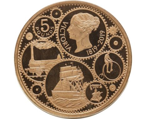 UNITED KINGDOM. Elizabeth II, 1952-2022. Gold 5 pounds, 2019. Royal Mint. Proof Trial of the Pyx. Commemorating the Bicentena