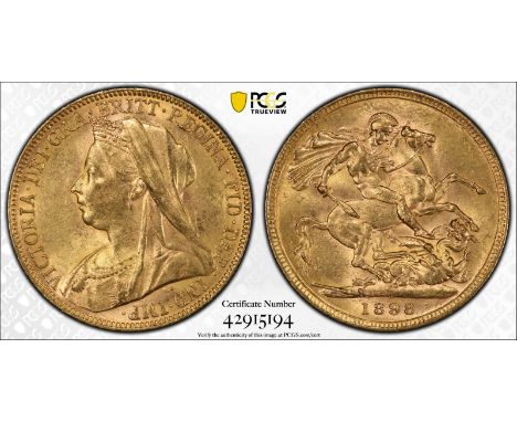 AUSTRALIA. Victoria, 1837-1901. Gold sovereign, 1898 M. Melbourne. Old, veiled bust left, T.B. below; VICTORIA · GRA · BRITT 