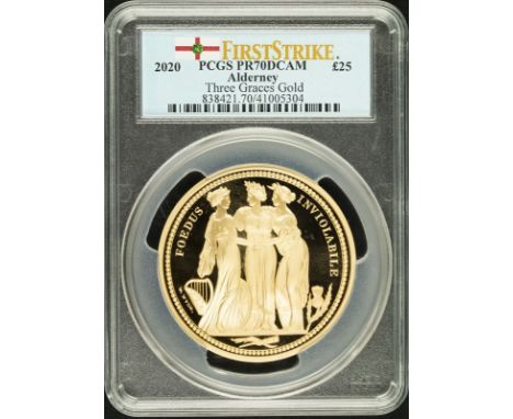 UNITED KINGDOM. ALDERNEY. Elizabeth II, 1952-2022.Gold 25 pounds, 2020. The Commonwealth Mint. Proof.Much like its 2019 Una a