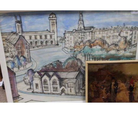 IAN DRUMMOND,TRINITYwatercolour; along with a colour print (2) 