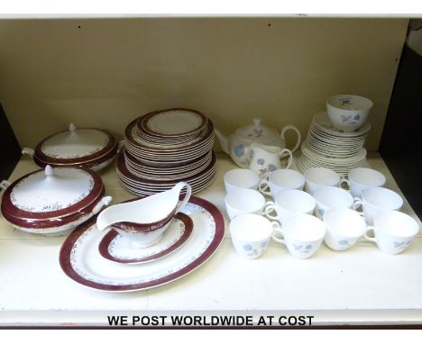 A Wedgwood 'Ice Rose' tea set and another dinner service