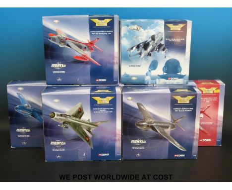 Seven Corgi The Aviation Archive Jet Fighter Power diecast model aeroplanes, all in original boxes