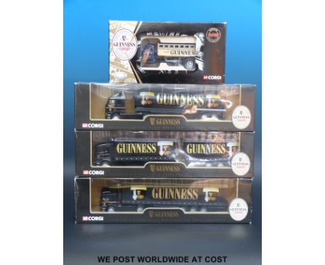 Four Corgi diecast model lorries, one limited edition Brewers of Distinction and three Guinness 59529, 59530, 59531, all in o