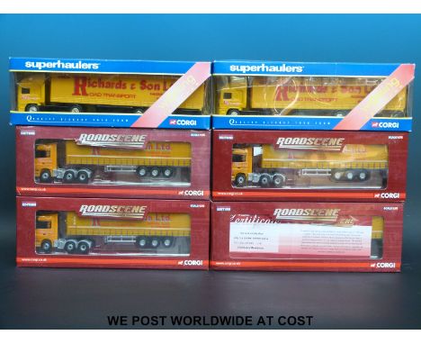 Six Corgi diecast model lorries comprising two Superhaulers and four Roadscene, all in original boxes 