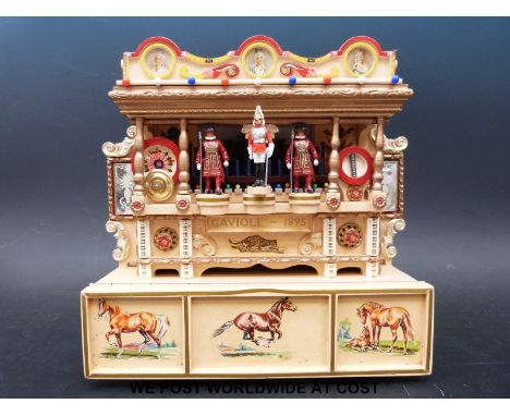 A scratch built set of fairground steam gallopers to approximately 1/12 scale together with packing trucks, centre engine and