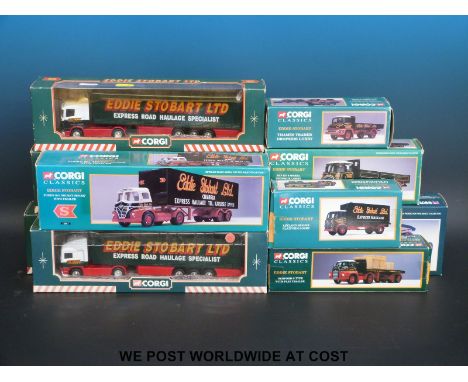 Ten Corgi diecast model Eddie Stobart lorries, all in original boxes 