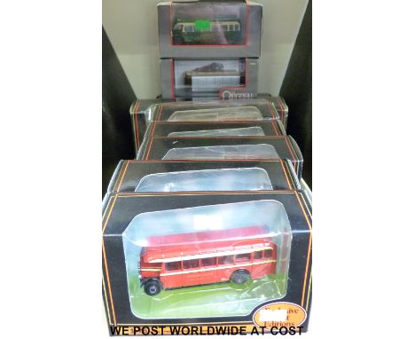 Nine Corgi Original Omnibus Collection (OOC) and Exclusive First Editions (EFE) diecast model buses, all in original boxes 