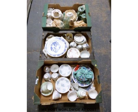 A large decorative collection of teaware including Copeland Spode, Royal Albert, Crown Staffordshire, Royal Worcester togethe