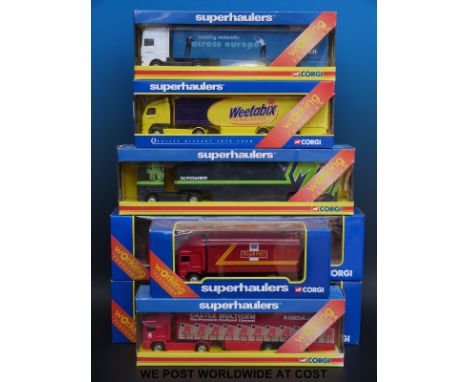 Seven Corgi Superhaulers diecast model lorries, all in original boxes 