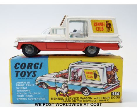 Corgi Toys diecast model 'Kennel Club' Kennel Service Wagon, 486, with white and orange Chevrolet Impala,'Vari-View', Dachshu