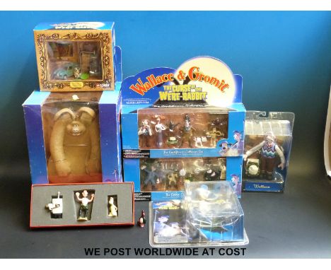 Six Corgi and McFarlane Toys Wallace & Gromit figures and figure groups including a limited edition Animated Cell certified s