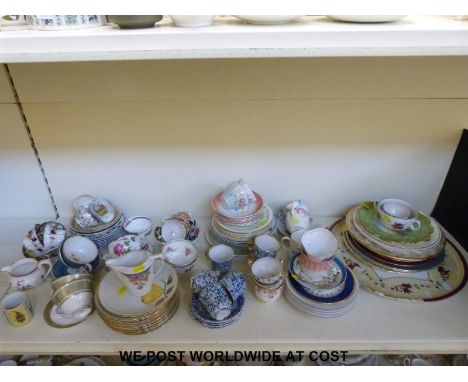 A quantity of ceramics including Doulton tea ware decorated with harebells, Doulton Yorktown, Royal Worcester, further decora