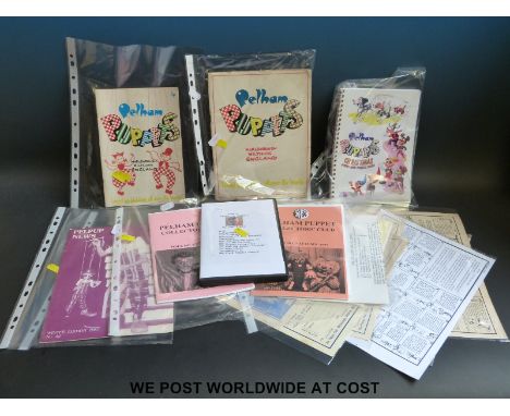 A collection of Pelham Puppet related ephemera including Collector's Club magazines, DVD, untangling charts, instructions etc