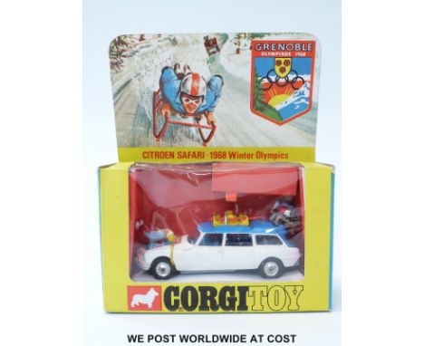 Corgi Toys diecast model Citroen Safari 1968 Grenoble Winter Olympics, 499, with white and blue Citroen 'Grenoble Olympiade',