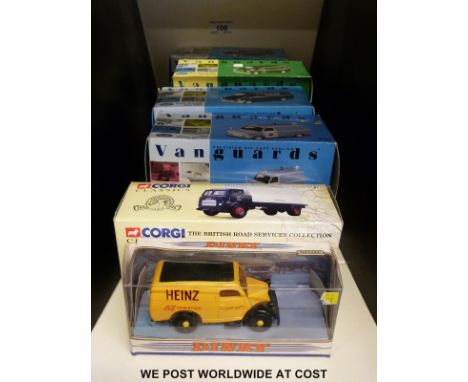 Ten Vanguards, Corgi Classics and Matchbox Dinky diecast model vehicles, all in original boxes