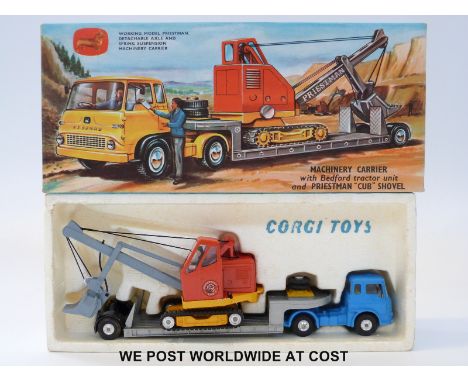 Corgi Major Toys diecast model Gift Set No.27, Machinery Carrier with Bedford Tractor Unit and Priestman 'Cub' Shovel, in ori