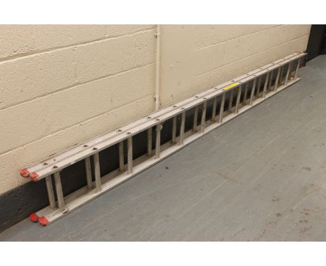 An aluminium extension ladder 