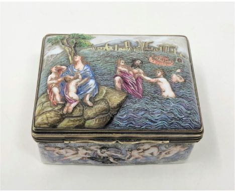 A fine quality Victorian silver gilt trinket box, London 1855, adapted from an earlier porcelain trinket box, with lid interi