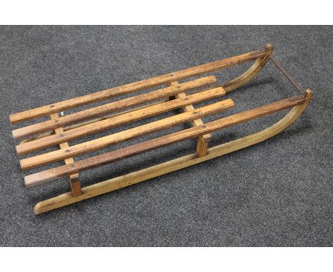 A vintage wooden sledge 