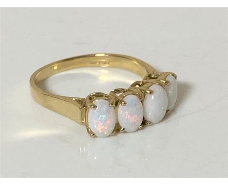 A 9ct gold opal ring, size O CONDITION REPORT: 2.1g