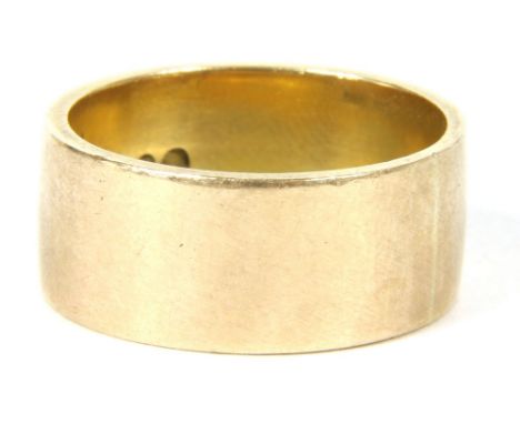 A 9ct gold flat section wedding ring