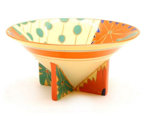 A reproduction Clarice Cliff footed bowl , 28/250