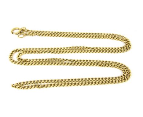 A filed curb link chain necklace , stamped 750, tested and valued as 18ct, 17.15g