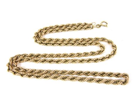 A 9ct hollow rope chain, 16.25g