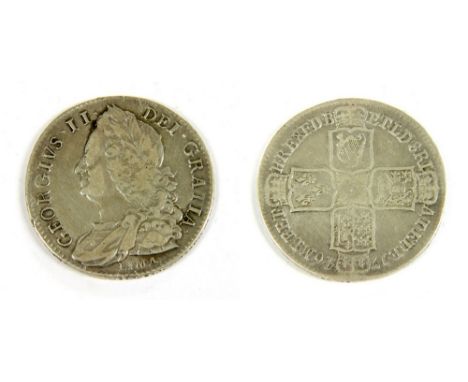 Coins, Great Britain, George II (1727 - 1760), Halfcrown , 1746, LIMA, decimo nono to edge (S.3695A) For better