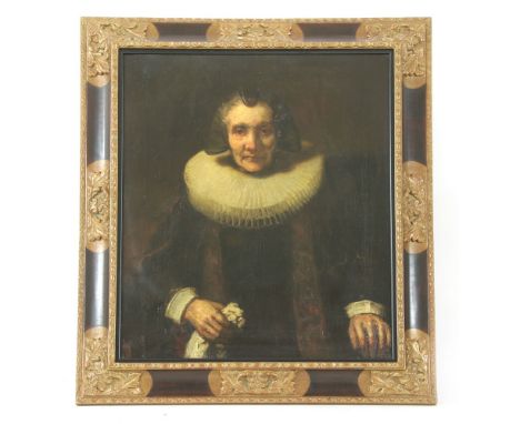 Manner of Rembrandt PORTRAIT OF A LADY Oil on canvas 78 x 63cm