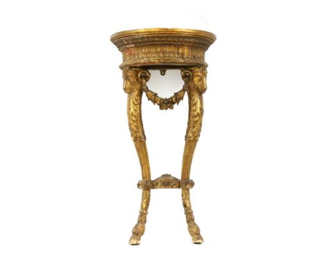 A Louis XVI-style small gilt wood console table, restored , 42cm wide