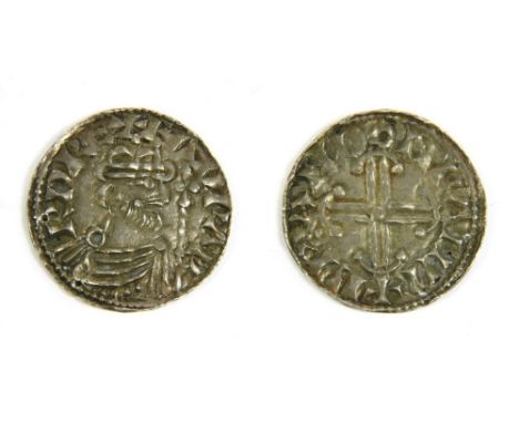 Coins, Great Britain, Edward the Confessor, Penny, hammer cross type (1059 - 1062), Wallingford , Brand, bearded crowned bust