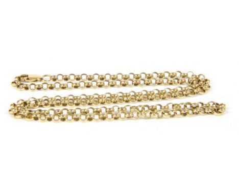A 9ct gold belcher link chain, 10.86g