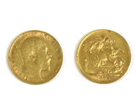 Coins, Australia, Edward VII (1901-1910), Sovereign, 1903, with M in ground for Melbourne Mint (S. 3791)