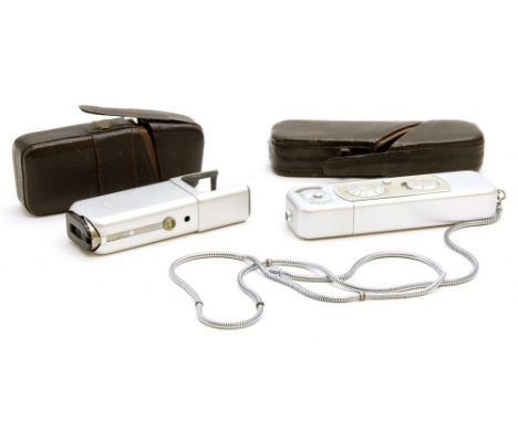 A Minox BL pocket camera , with Complan 1:3,5, f=15mm lens, complete with leather case, safety chain and cased battery pack