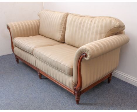 A beech framed showframe sofa by Medallion Upholstery Limited &ndash; model ref. &lsquo;Mendelssohn&rsquo;, in&nbsp;19th&nbsp