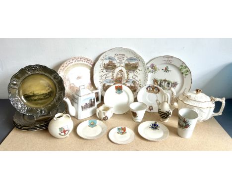 A small collection of 19th and early 20th century coronation ware and crested china - including a Copelands Queen Victorian 1