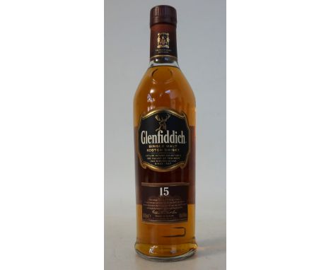 GLENFIDDICH 15 YEAR OLD SOLERA
1 bottle.  Glenfiddich 15 Year Old Solera Single Malt Scotch Whisky.  OB.  70cl.  40% abv.  Ma